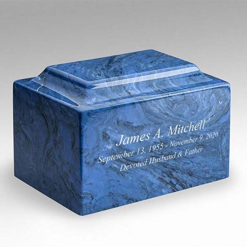 Blue Marble Urn for Ashes